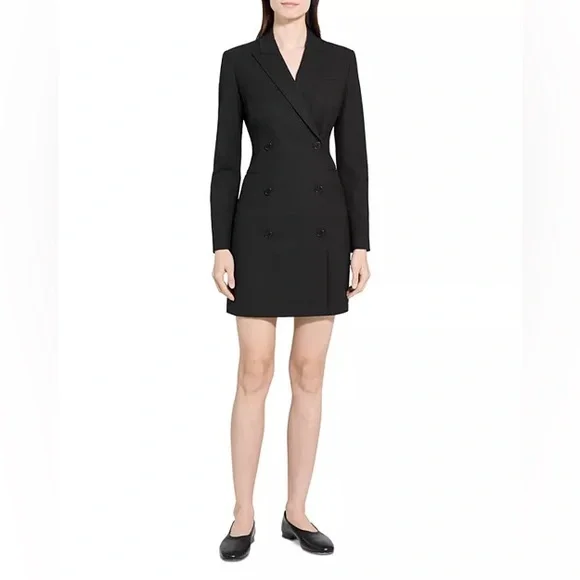THEORY | Wool Blend Blazer  Black Dress  Size 00 - Picture 2 of 11